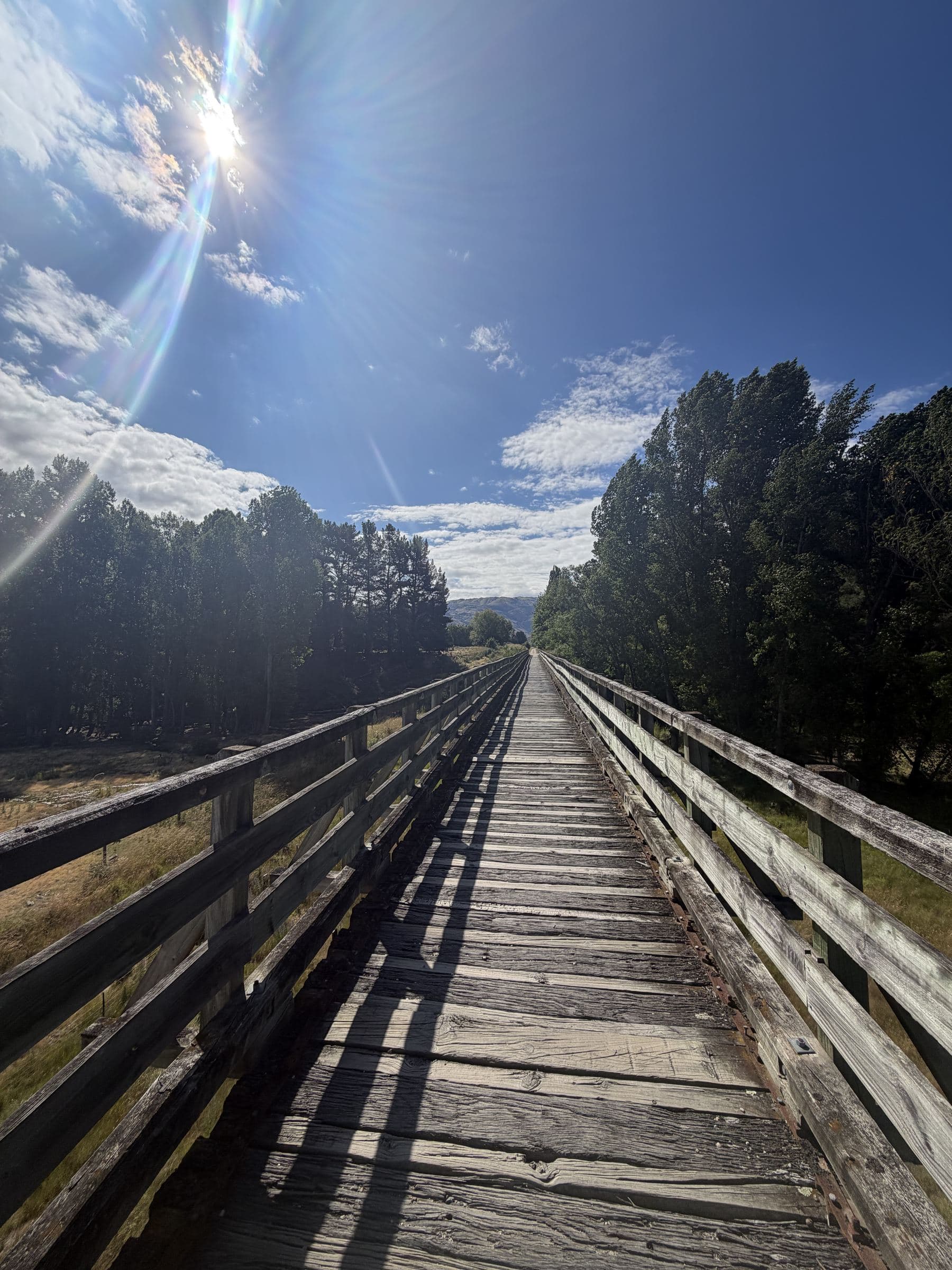 Wooden bridge on the Otago Central Rail Trail